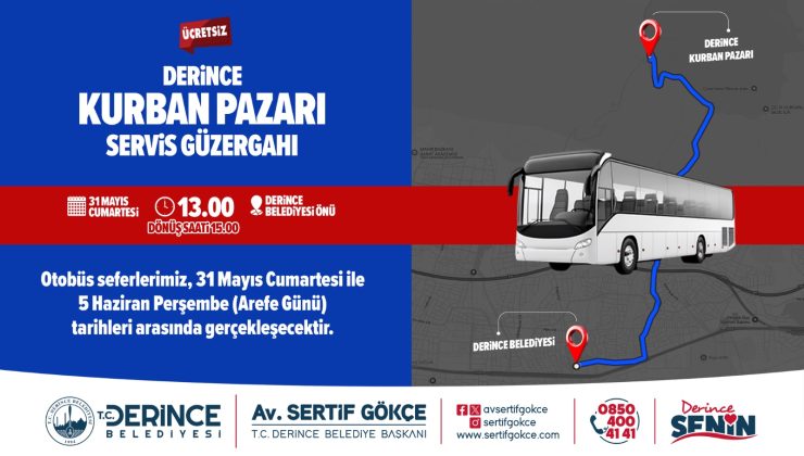 Derince’de Ücretsiz Kurban Pazarı Servisi