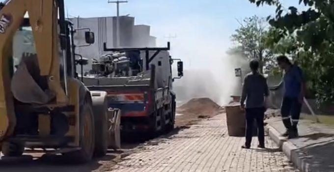 Sarımeşe’de Doğalgaz Borusu Patladı