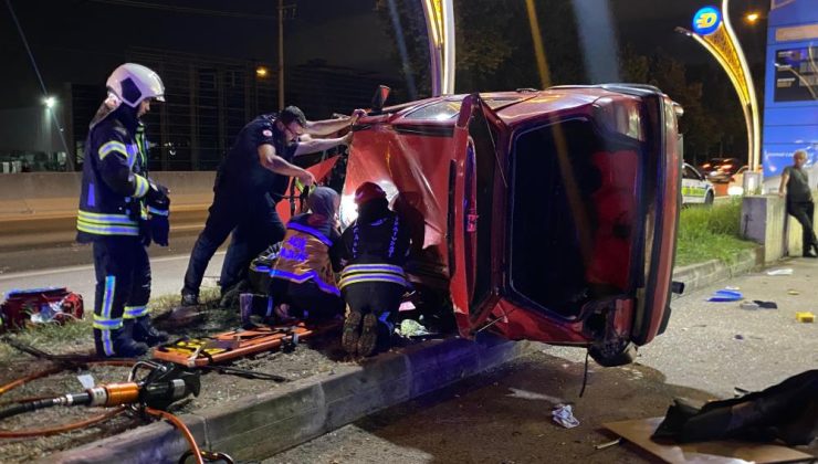Başiskele’de Feci Kaza: Otomobil Takla Attı, Sürücü Ağır Yaralandı