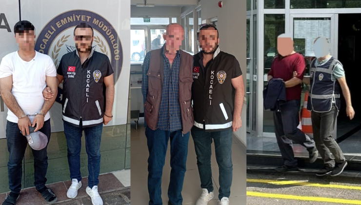 Kocaeli’nde kesinleşmiş hapis cezaları bulunan 3 hükümlü yakalandı