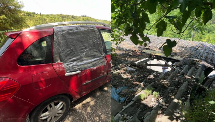 İzmit’te Kurbanlık Boğa Garaj Çatısından Otomobilin Üzerine Düştü