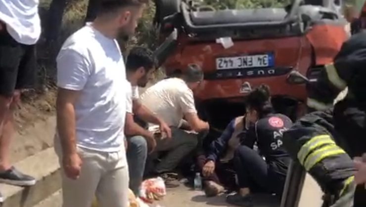 Şirinyalı TEM’de Araç Takla Attı, Çok Sayıda Yaralı Var