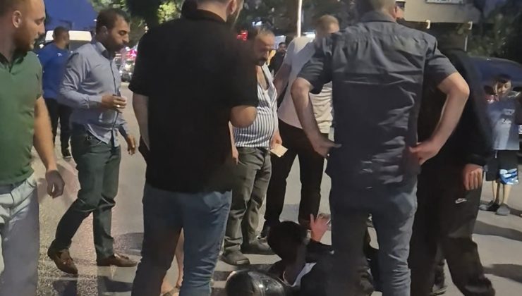 Körfez’de Bir Motokurye Yaya Çarpmamak İçin Kaza Yaptı
