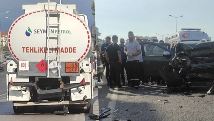 Yeni Yalı D-100’de kaza: Gelin ve damat araçta sıkıştı