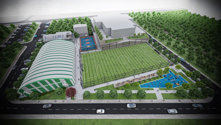 Körfez Çamlıtepe’de dev spor kompleksi için kazma vuruldu