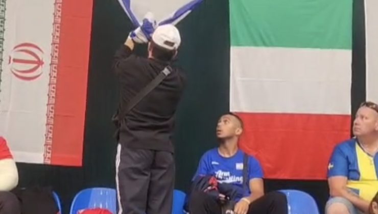 Milli Sporcu Kenan Eroğlu’ndan İsrail Bayrağına Düğüm